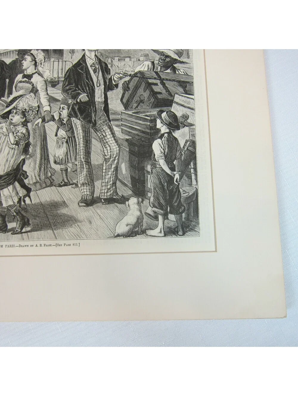 Antique 1878 Print Wood Engraving George Washington Jones Family Harpers Weekly